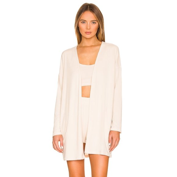 Free People Sweaters - NEW Free People Cozy Does It Cardigan Set in Oatmeal Beige Nude Tan + Shorts